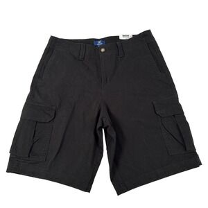 New Mens George Cargo Shorts At The Knee Size 30 NWT Black Cotton